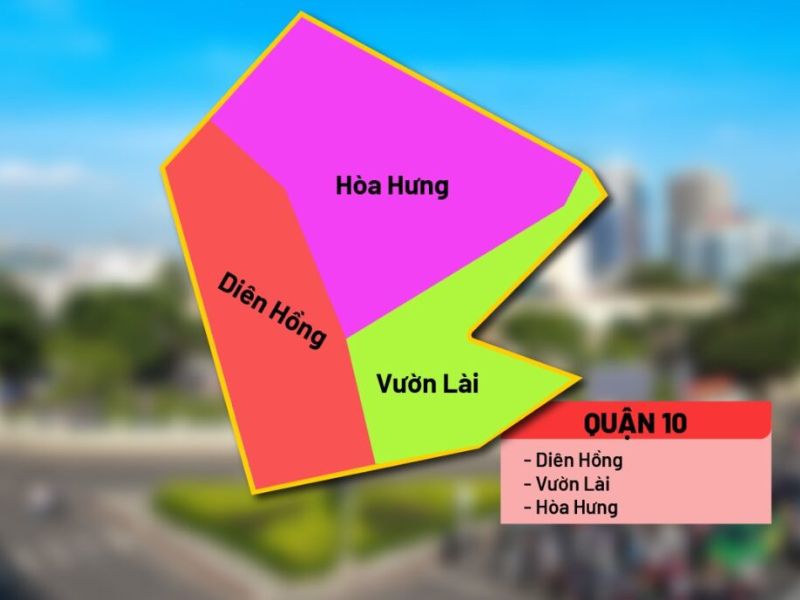 Bản đồ sáp nhập phường Hòa Hưng Quận 10