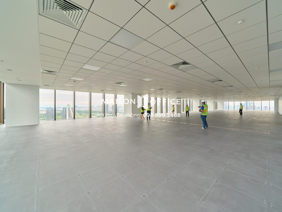 Văn phòng hoàn thiện là không gian đã có trần, sàn, hệ thống MEP và các hạng mục cơ bản