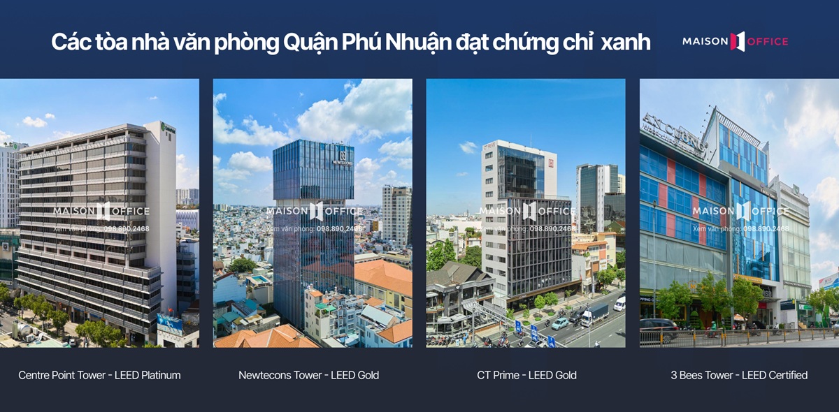 Top tòa nhà Quận Phú Nhuận đạt chứng chỉ văn phòng xanh