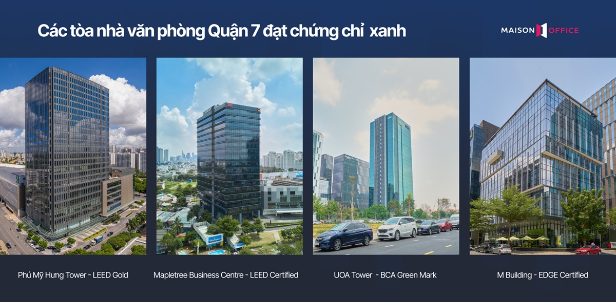 Top tòa nhà cho thuê văn phòng Quận 7 đạt chứng nhận xanh