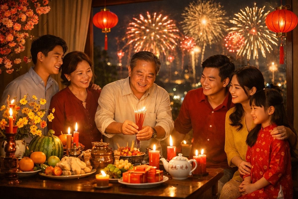 Giao thừa 2026 là thời khắc thiêng liêng chuyển giao giữa năm cũ Ất Tỵ và năm mới Bính Ngọ