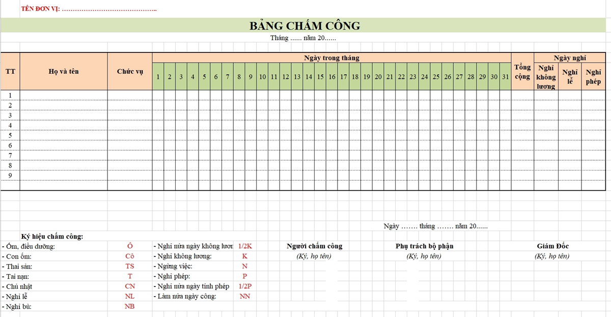 bảng chấm công là công cụ nền tảng giúp kiểm soát thời gian làm việc