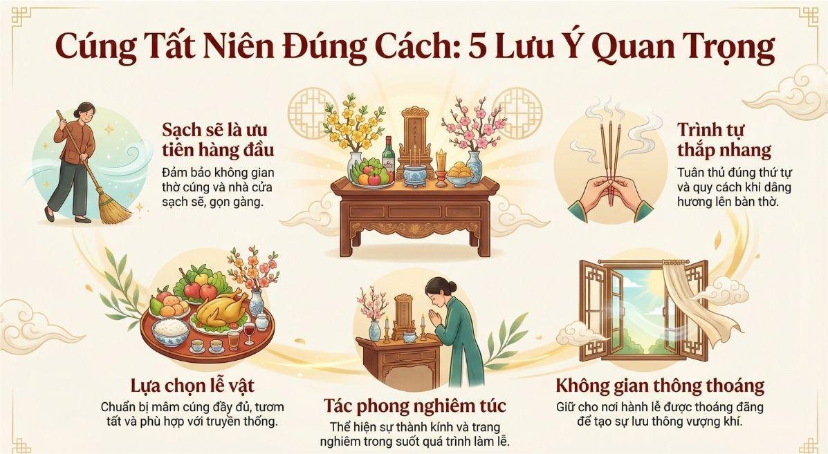 Lưu ý quan trọng khi cúng tất niên