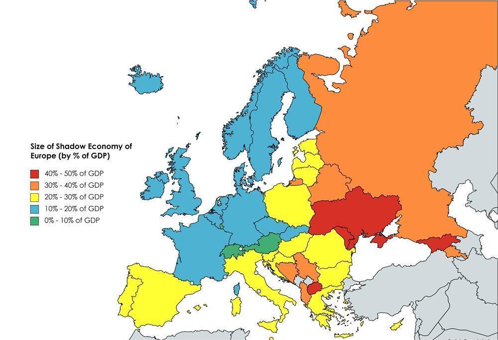 Bản đồ kinh tế châu Âu thể hiện các trung tâm kinh tế