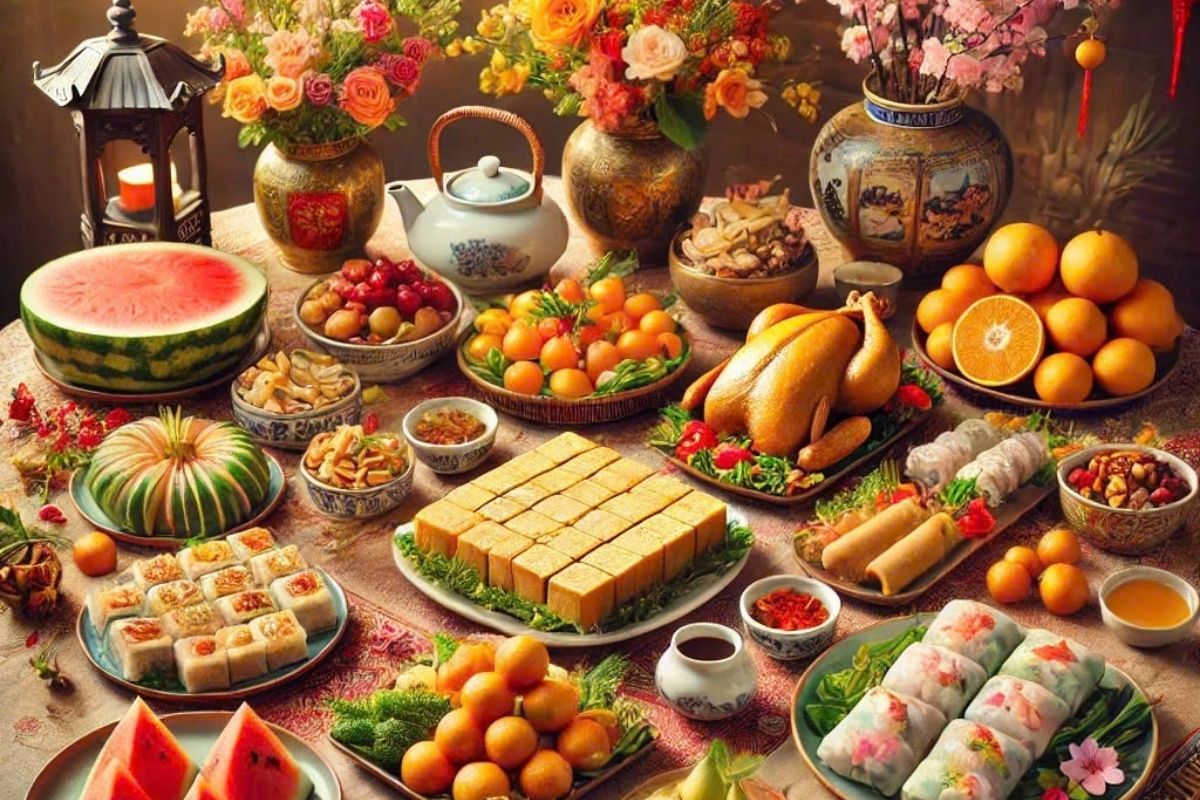 Mâm cỗ giao thừa 3 miền mang nét đặc trưng ẩm thực