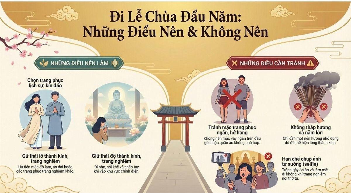 Trang phục kín đáo và thái độ lịch sự là điều cần thiết