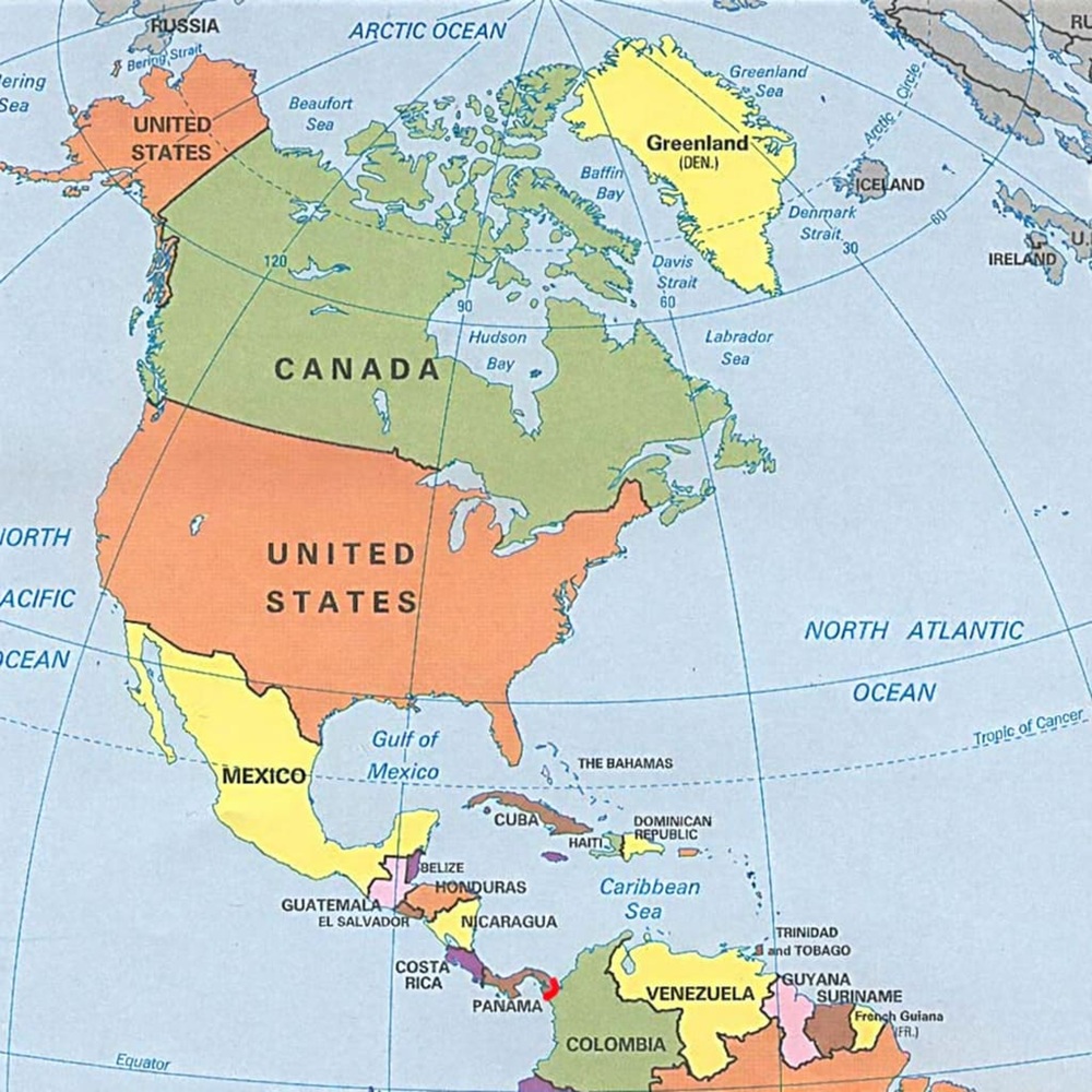 Số lượng quốc gia tại Bắc Mỹ phụ thuộc vào cách phân chia địa lý