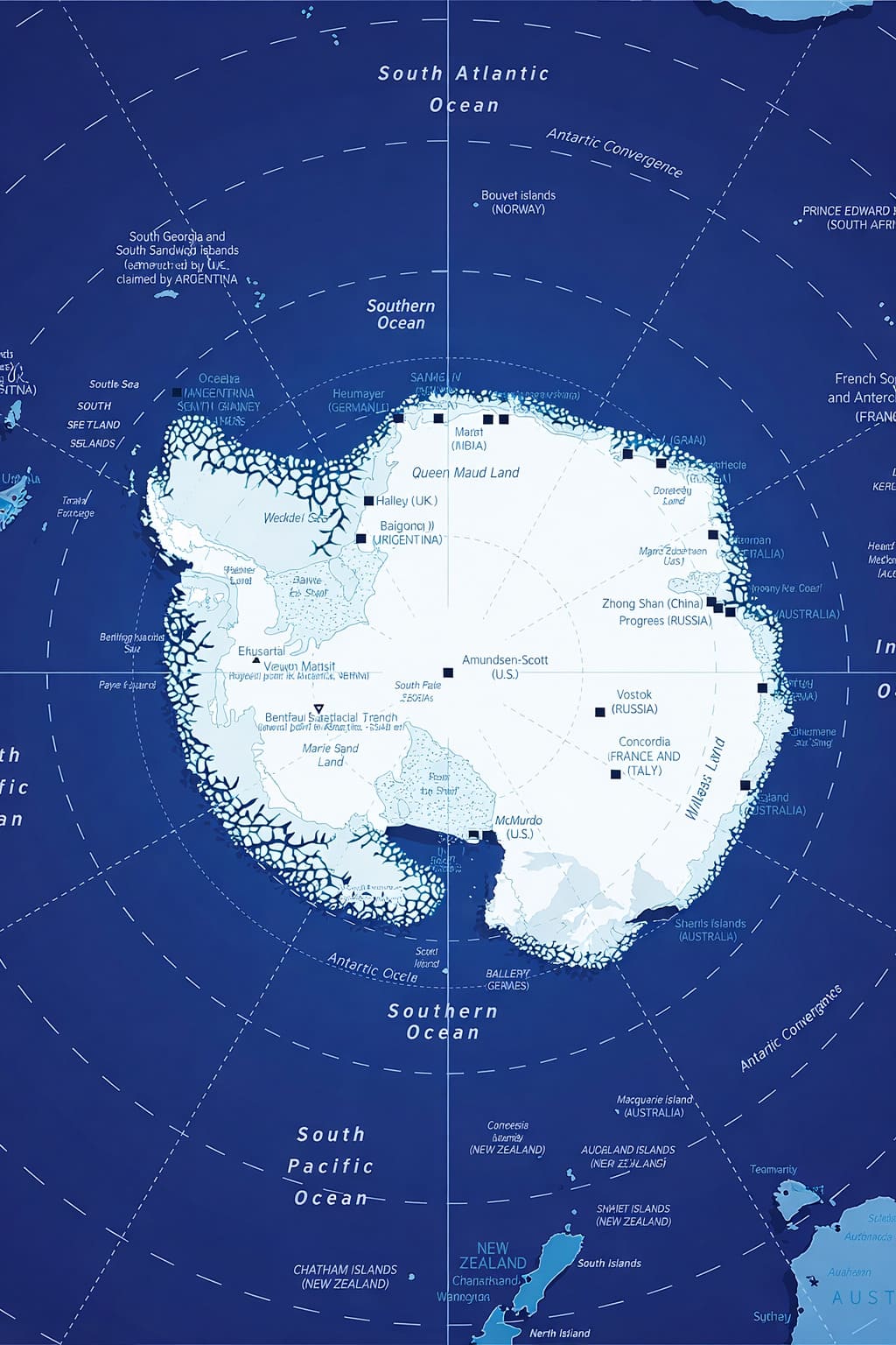 Bản đồ địa lý Nam Cực
