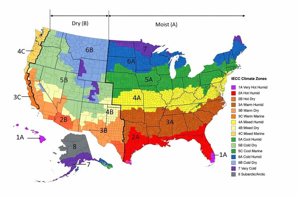 Bản đồ khí hậu Hoa Kỳ