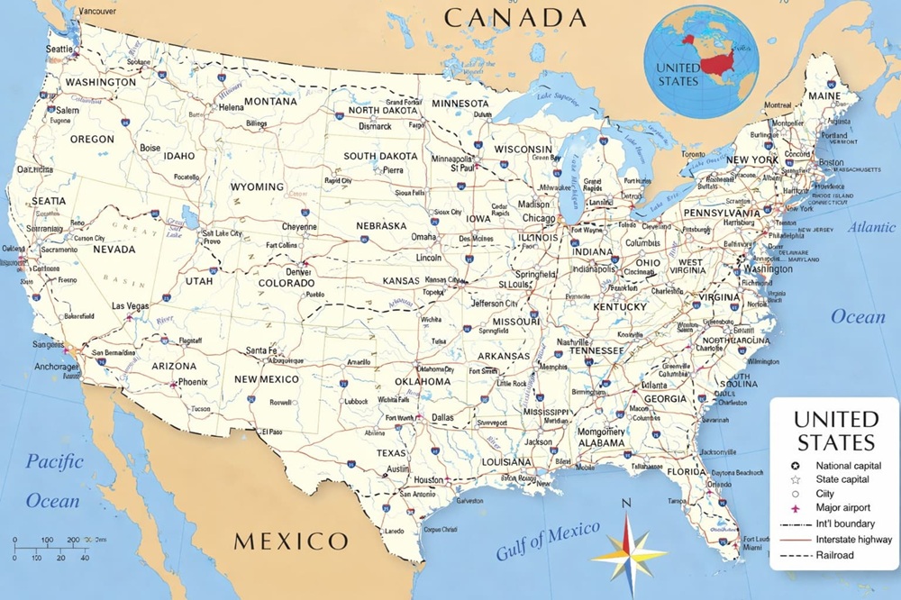 Bản đồ giao thông thể hiện mạng lưới đường cao tốc liên bang