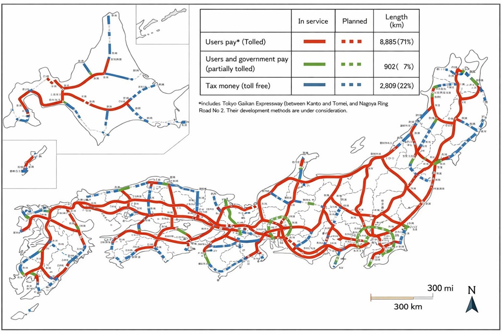 Bản đồ giao thông Nhật Bản mô tả hệ thống đường bộ, đường sắt, tuyến tàu cao tốc và các cảng hàng không lớn