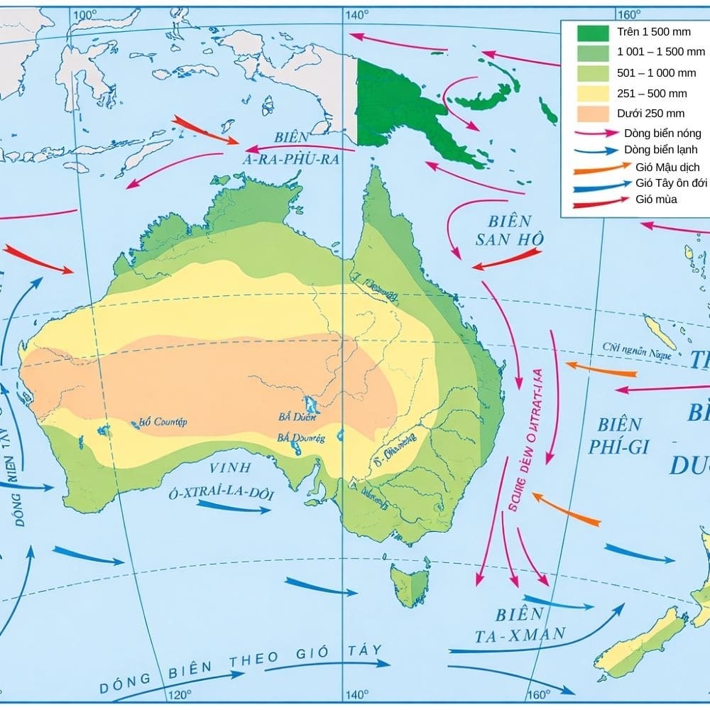 Bản đồ khí hậu phản ánh sự đa dạng từ khí hậu nhiệt đới