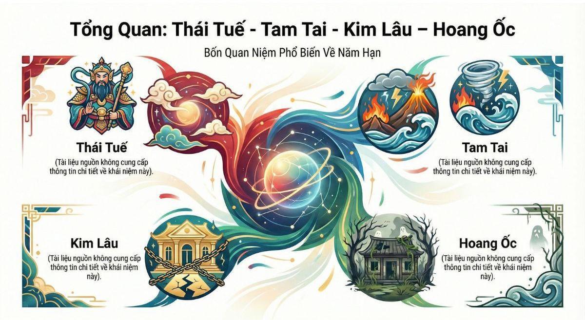 Đặc điểm khác nhau giữa Thái Tuế, Tam Tai, Kim Lâu và Hoang Ốc