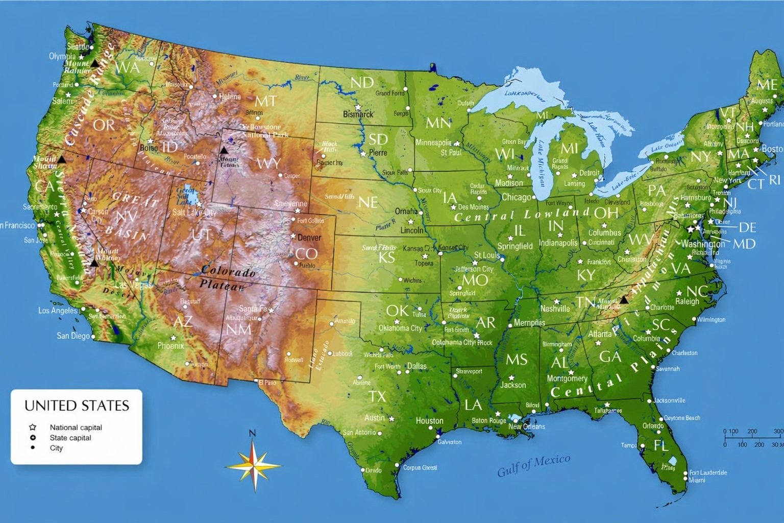 Trên bản đồ thế giới, Hoa Kỳ nằm tại khu vực Bắc Mỹ