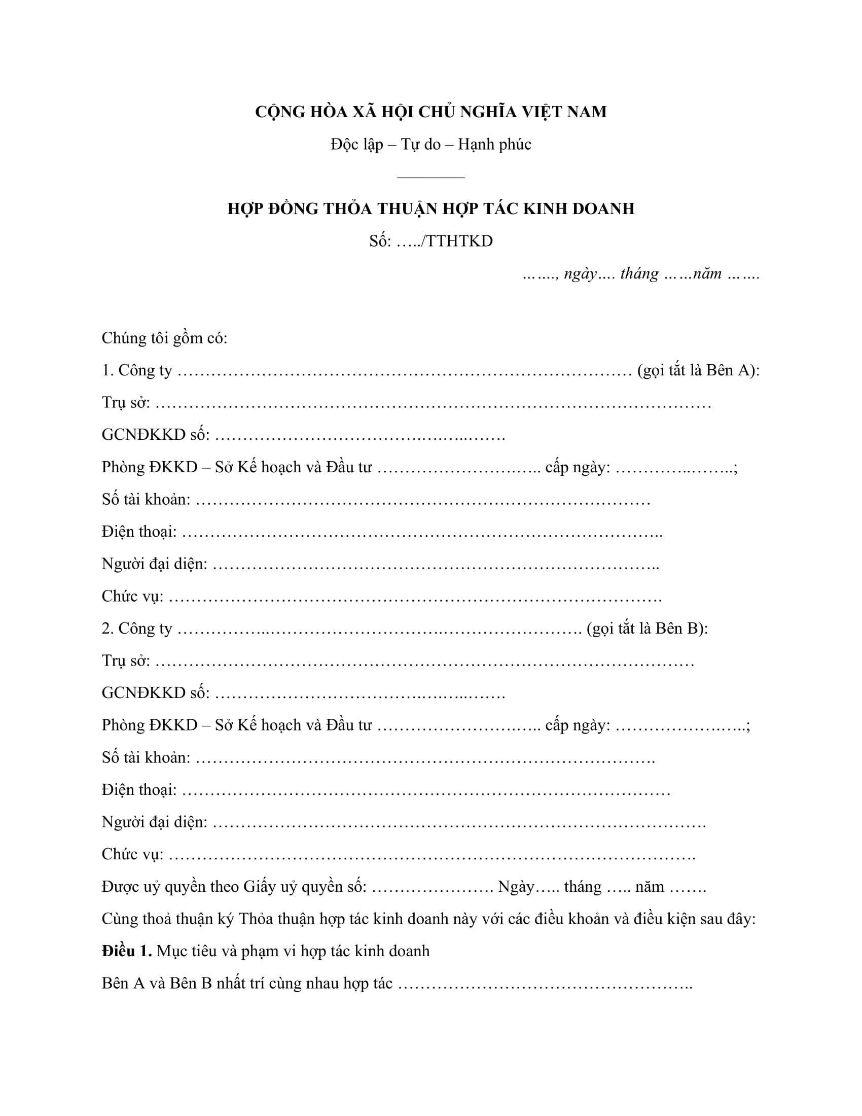 Biên bản thỏa thuận công việc