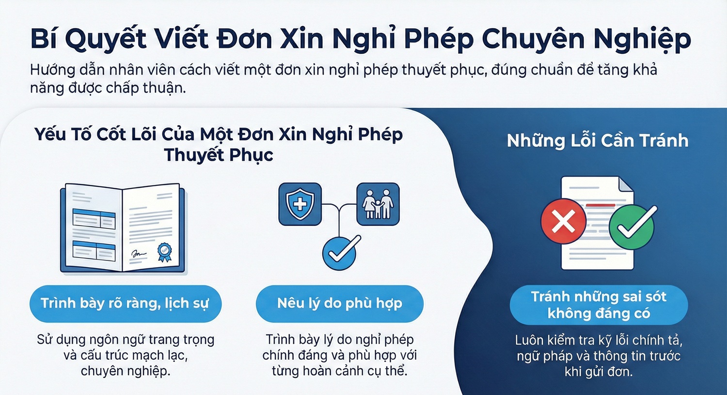 Viết đơn xin nghỉ phép thuyết phục