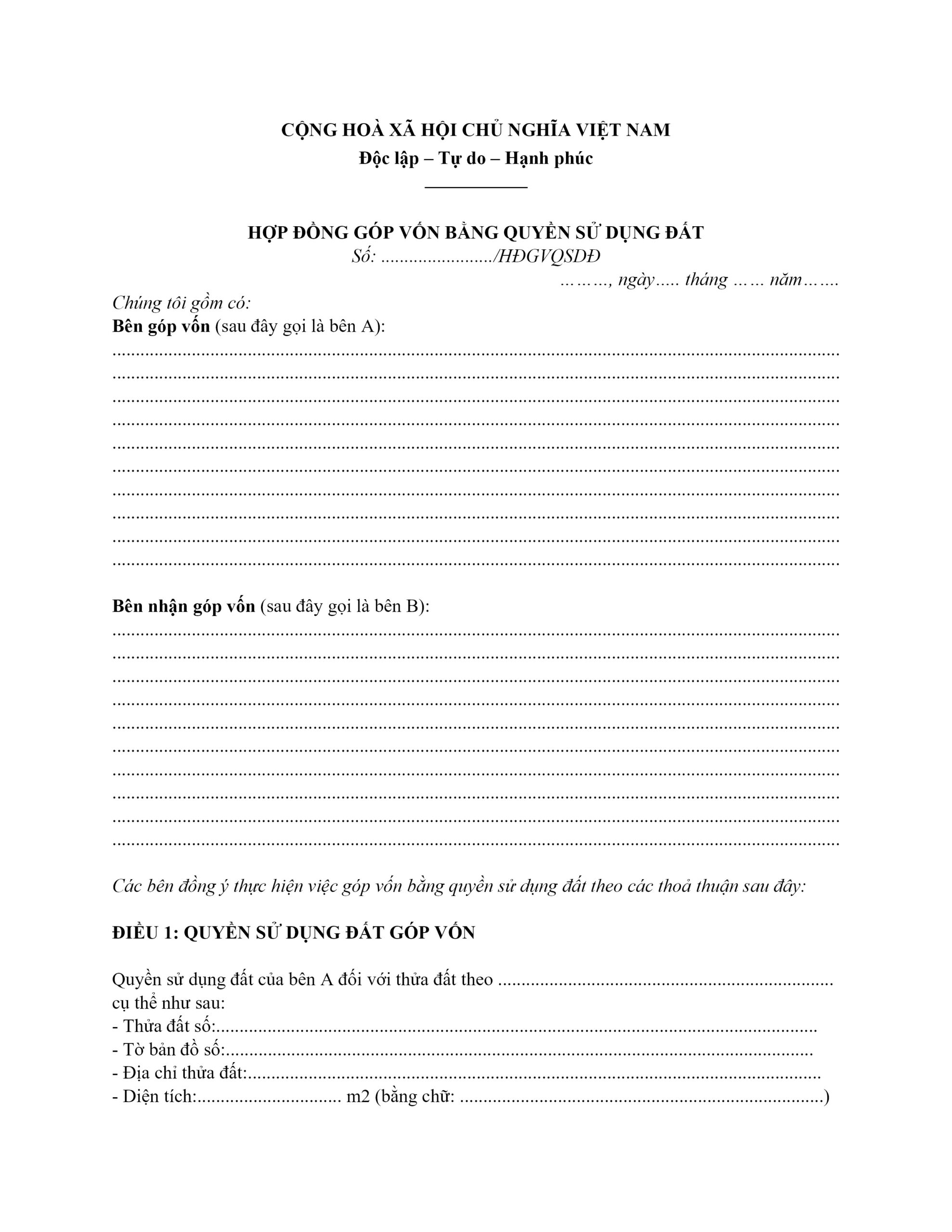 Hợp đồng góp vốn