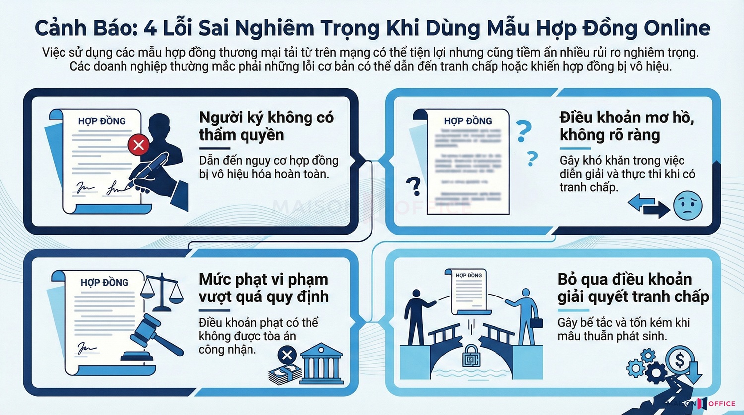 Những lỗi phổ biến khi dùng mẫu hợp đồng thương mại