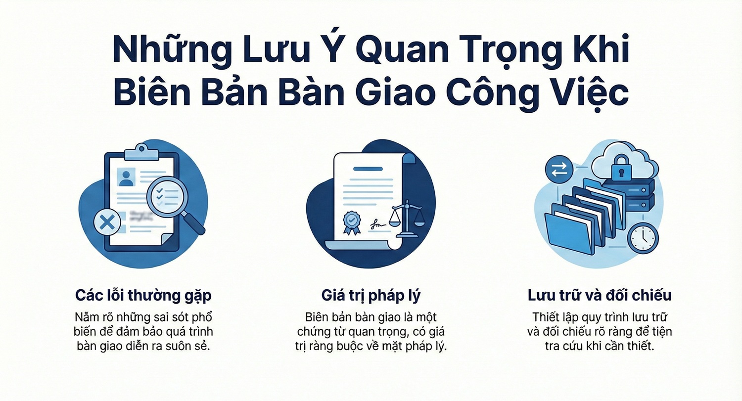 lưu ý khi lập biên bản bàn giao công việc