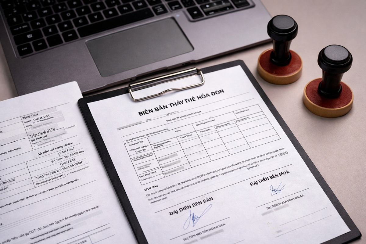 Mẫu biên bản thay thế hóa đơn