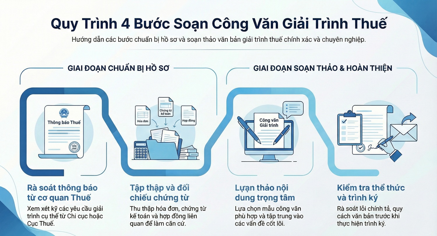 Các bước soạn công văn giải trình thuế