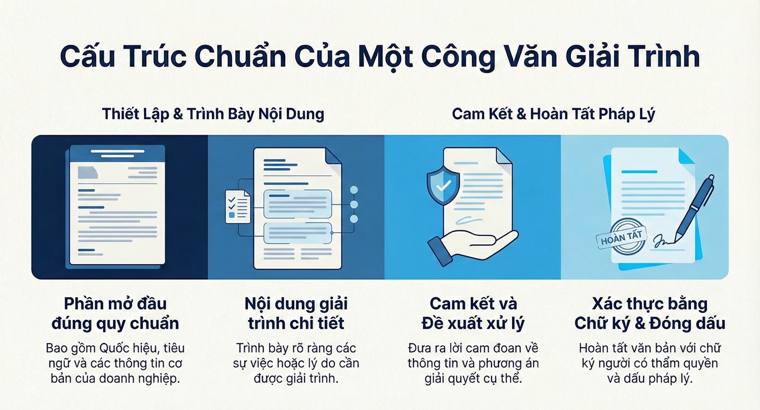 Cấu trúc chuẩn của một công văn giải trình