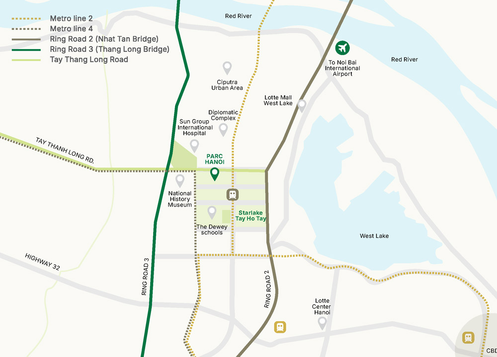 Vị trí đắc địa tòa nhà Parc Hanoi