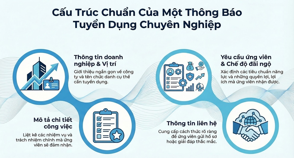Cấu trúc chuẩn của mẫu thông báo tuyển dụng