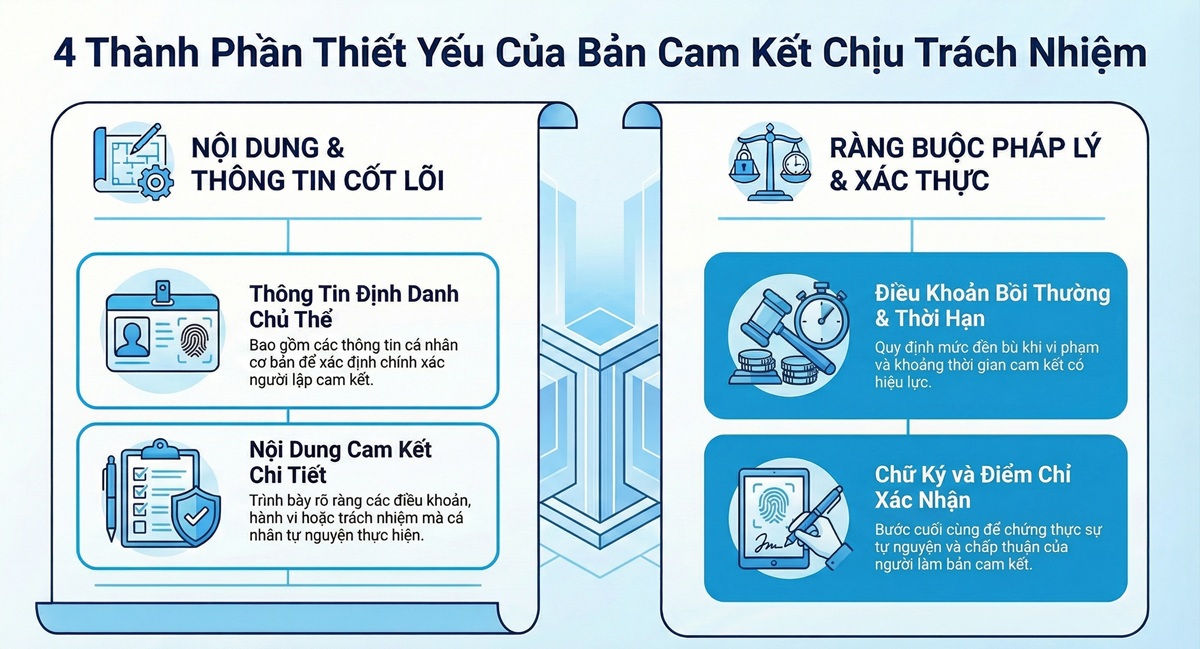 Nội dung cần có trong bản cam kết chịu trách nhiệm