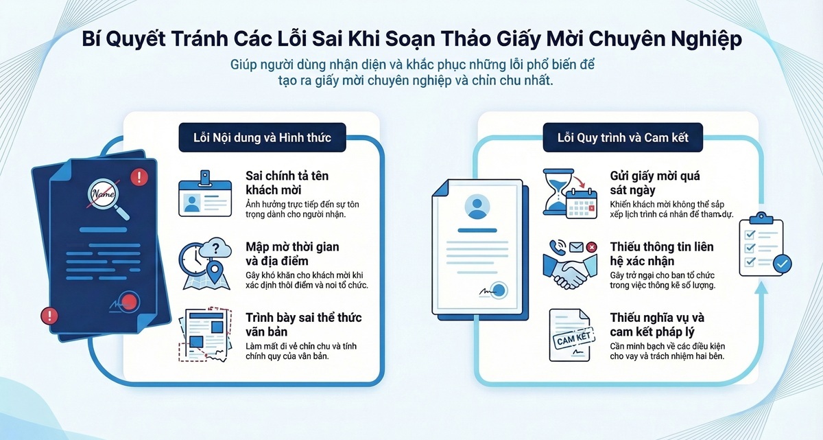5 Lỗi sai khiến giấy mời trở nên thiếu chuyên nghiệp