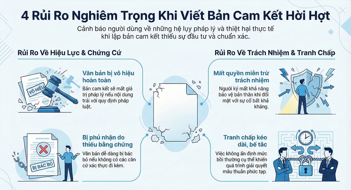 Rủi ro khi viết bản cam kết hời hợt