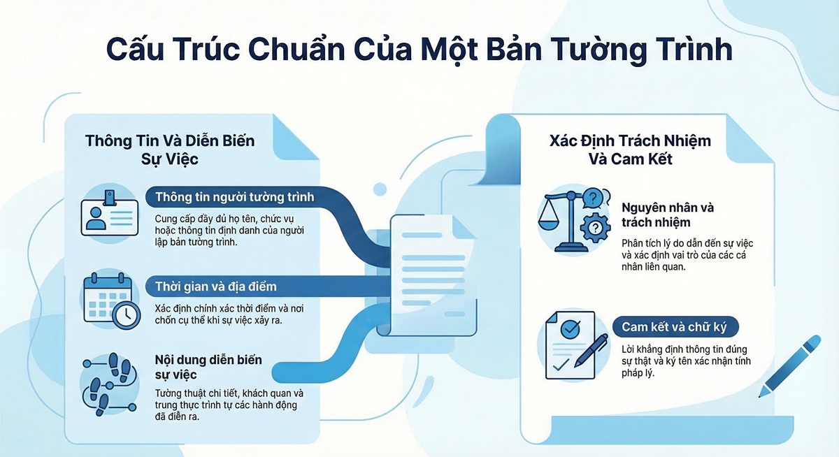 Nội dung và bố cục chuẩn của bản tường trình