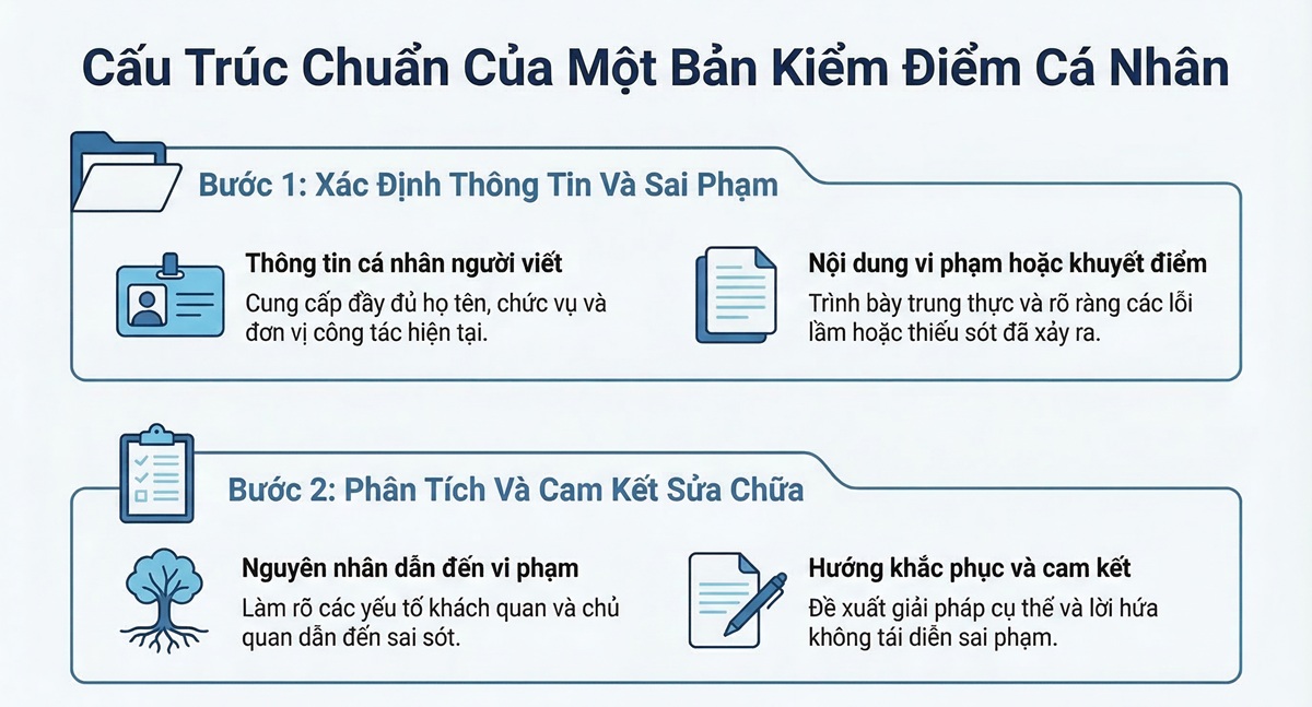 Nội dung cần có trong bản kiểm điểm cá nhân