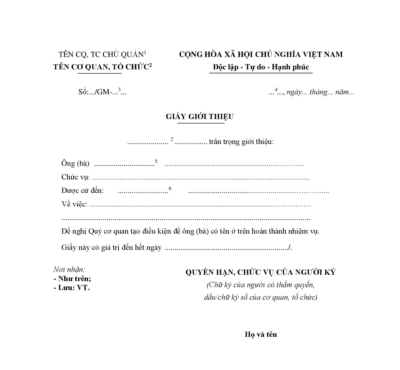 Mẫu giấy giới thiệu công ty