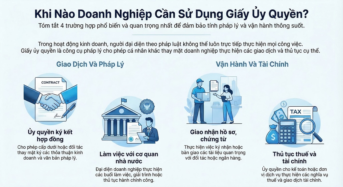 Khi nào doanh nghiệp cần sử dụng giấy ủy quyền?