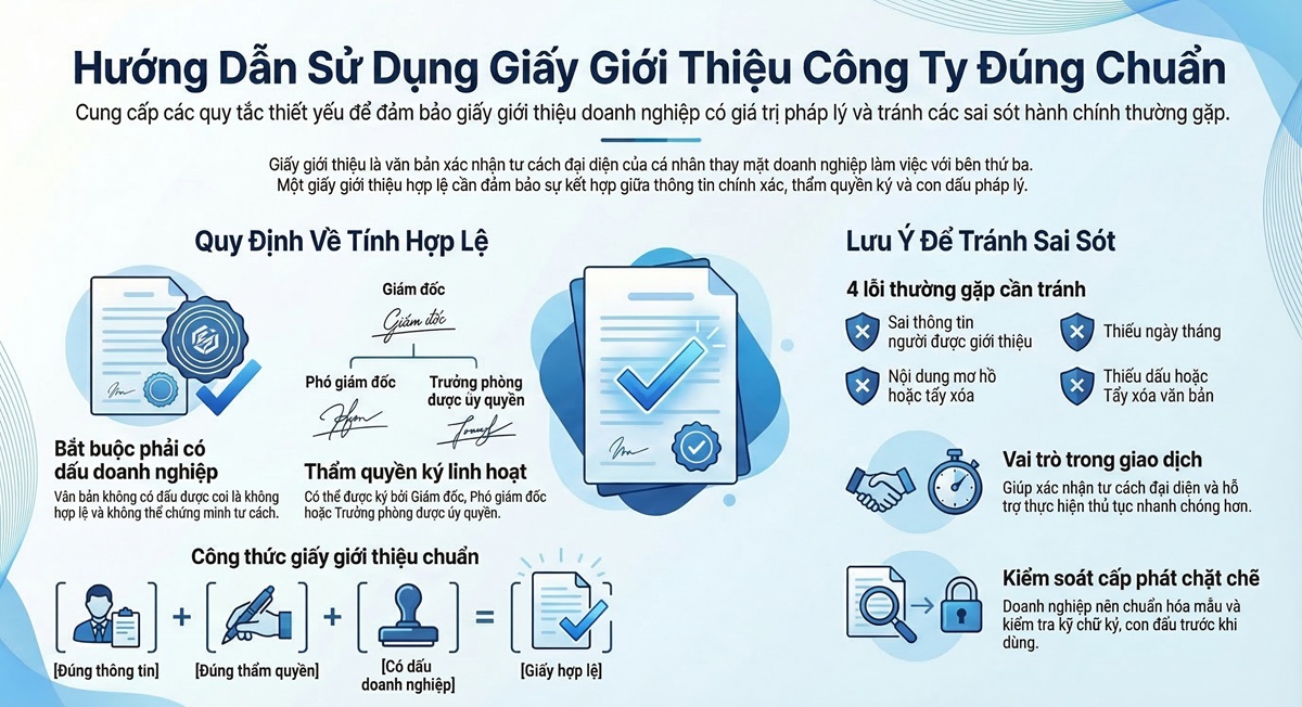 Những lưu ý khi sử dụng giấy giới thiệu công ty