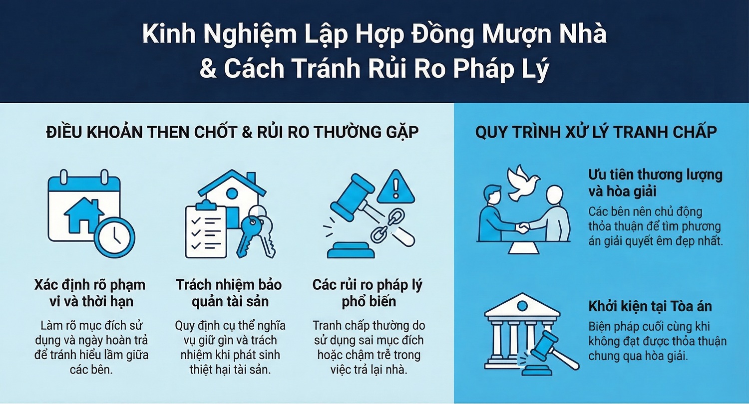 Kinh nghiệm lập hợp đồng mượn nhà tránh rủi ro