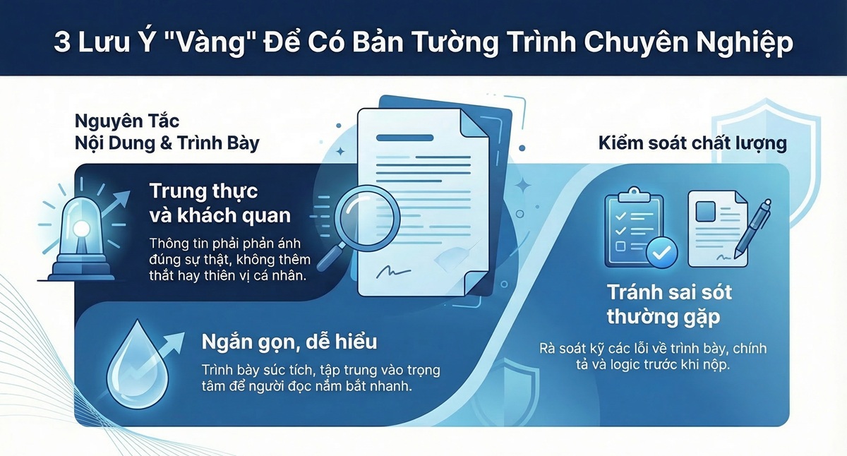 Những lưu ý quan trọng khi viết bản tường trình