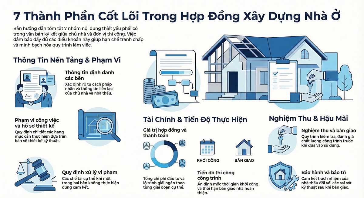 Nội dung cần có trong hợp đồng xây dựng nhà ở