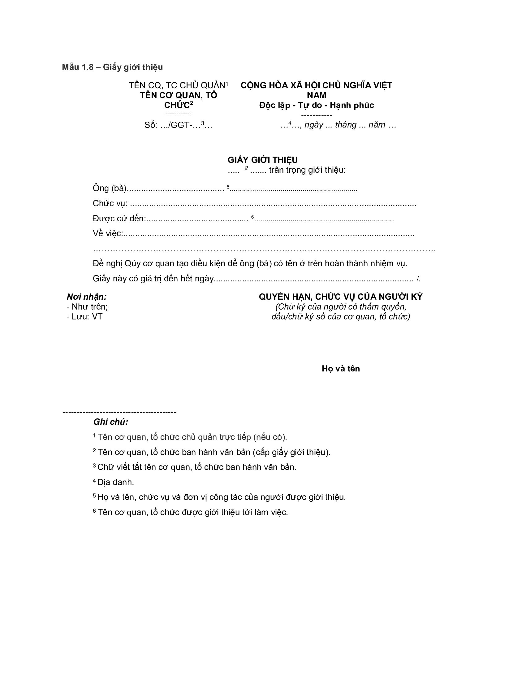 Giấy giới thiệu