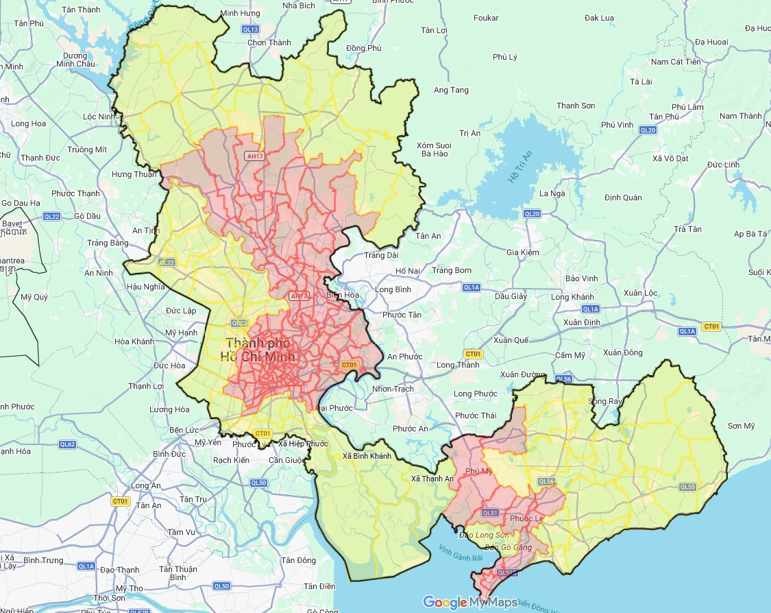 Bản đồ TP.HCM sau sáp nhập