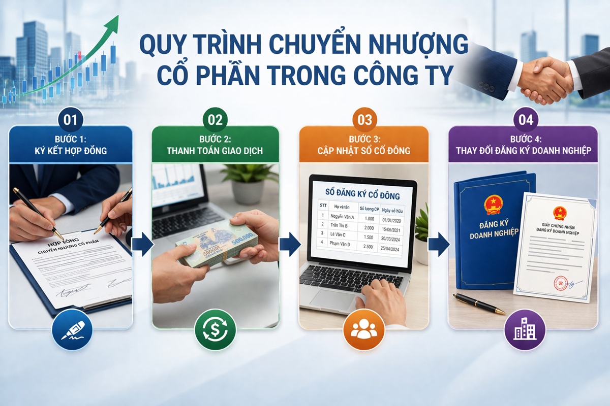 Quy trình chuyển nhượng cổ phần trong công ty