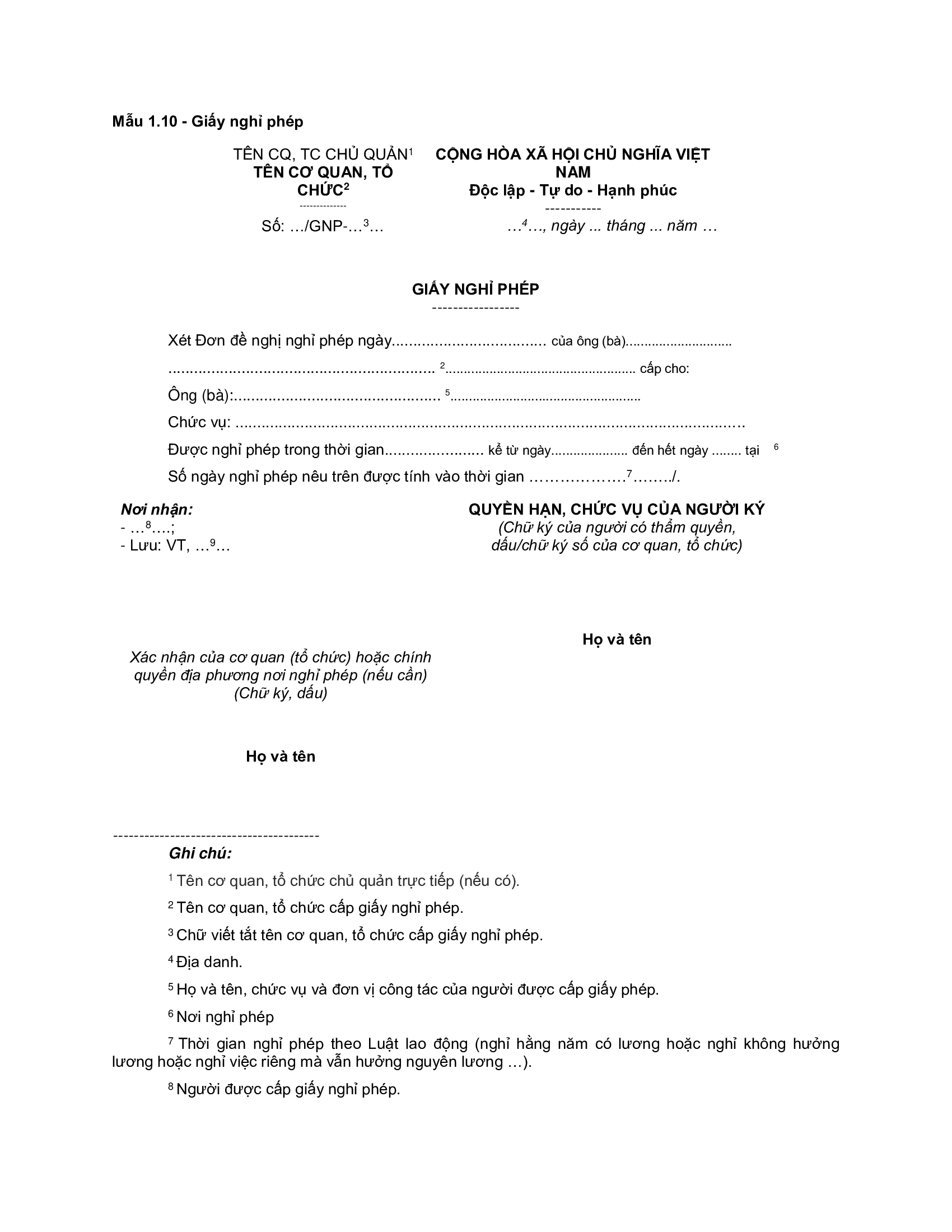 Giấy nghỉ phép
