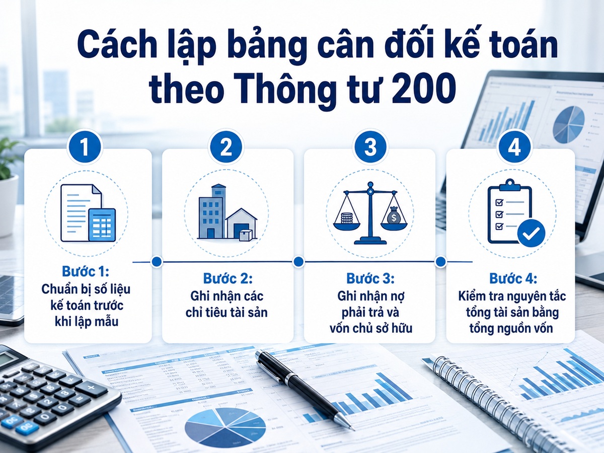Cách lập Mẫu bảng cân đối kế toán