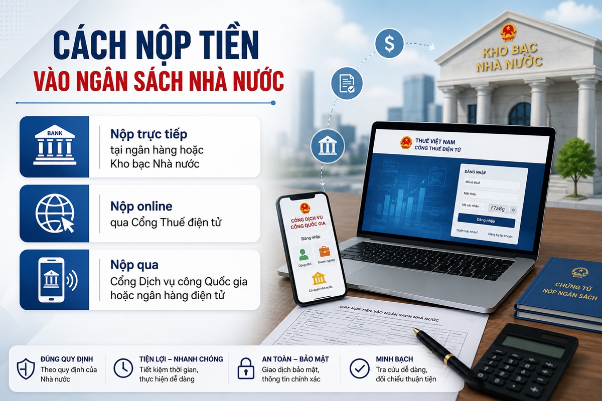 Cách nộp tiền vào ngân sách nhà nước