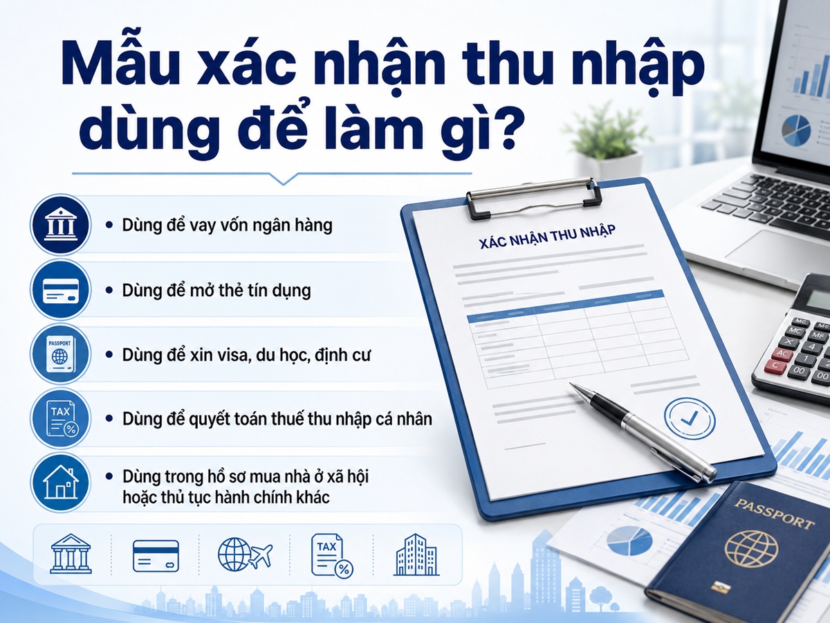 mẫu xác nhận thu nhập dùng để làm gì