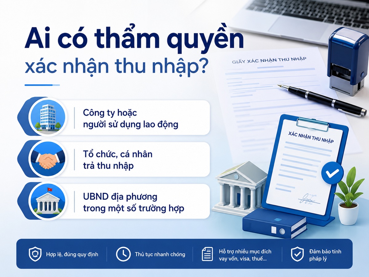 Ai có thẩm quyền xác nhận thu nhập?
