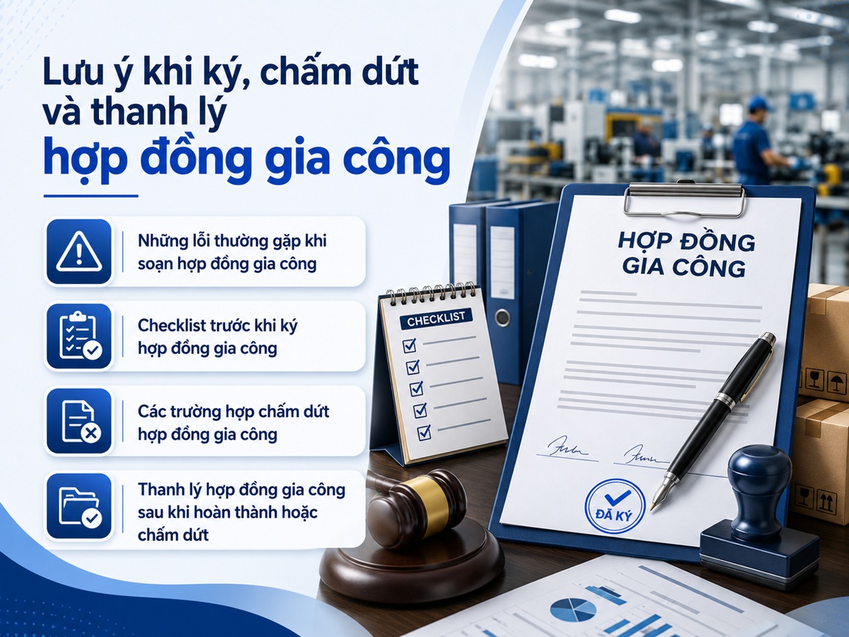 Lưu ý khi ký, chấm dứt và thanh lý hợp đồng gia công