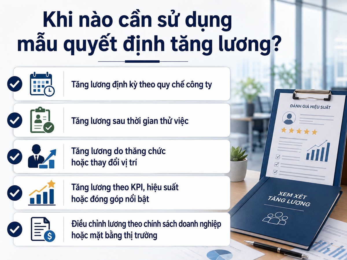 Khi nào sử dụng mẫu quyết định tăng lương