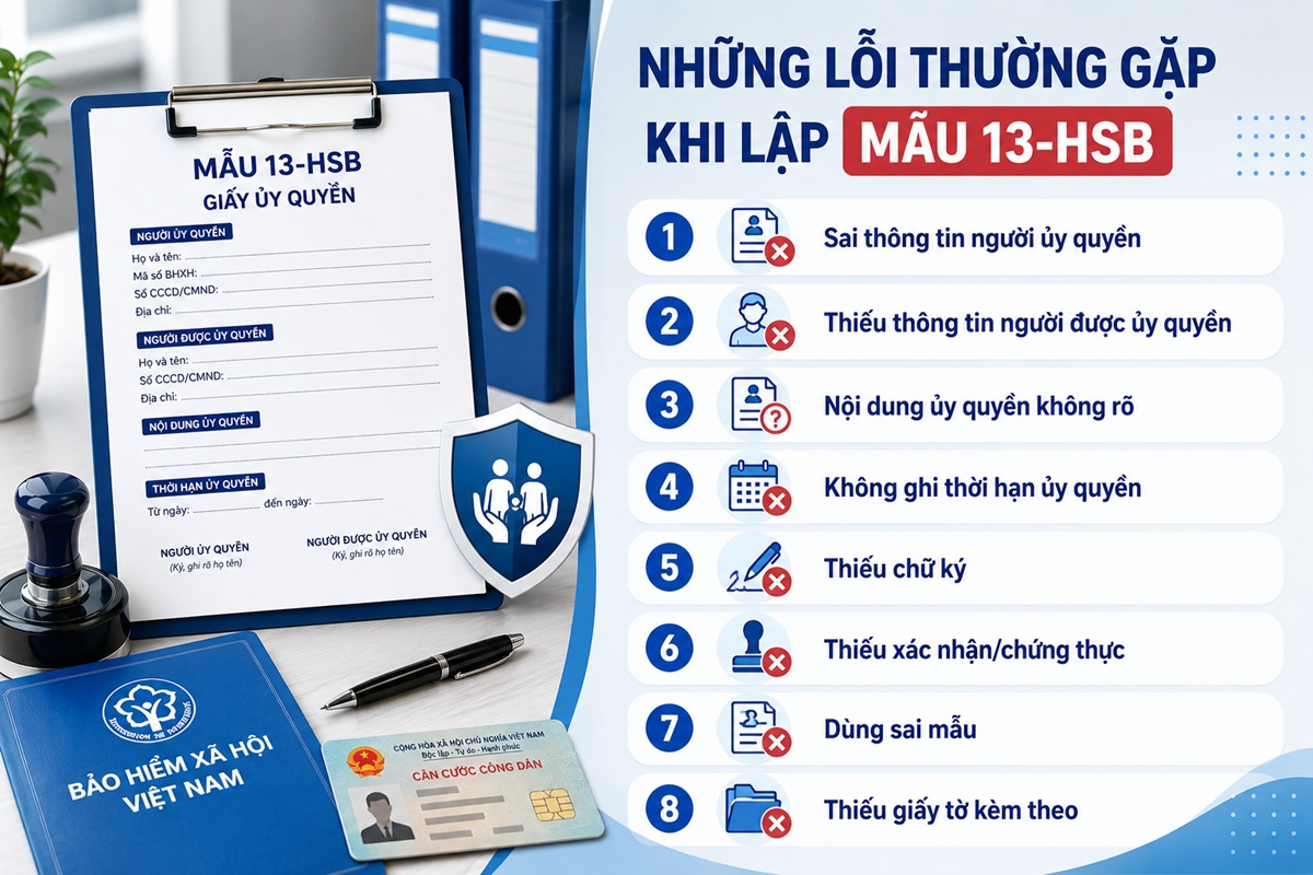 Lỗi thường gặp Mẫu 13-HSB